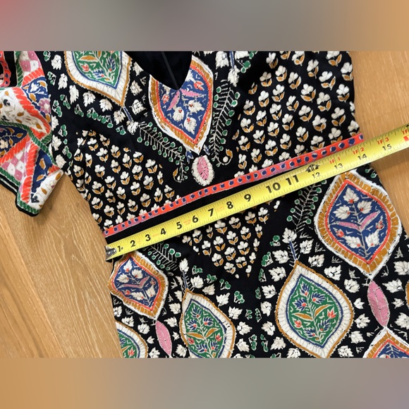 Sezane Black Multicolor Geometric Paisley Midi Dress - Picture 6 of 8